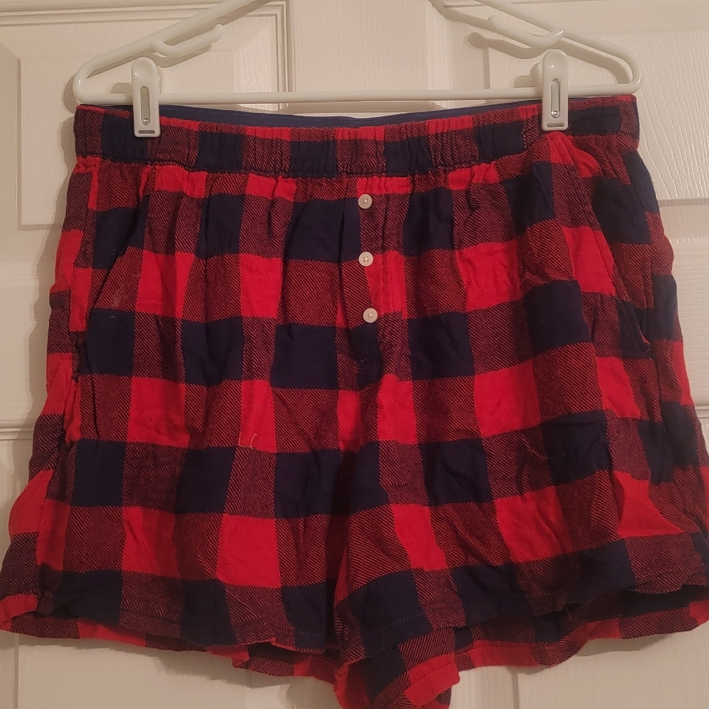 Aerie Women’s Flannel Sleep Shorts | Size Large | Buffalo Plaid